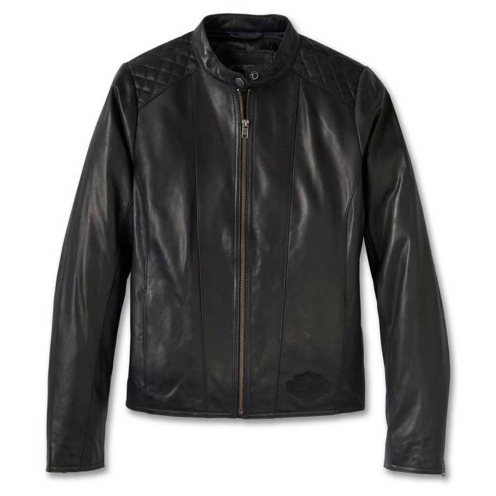 Harley Davidson moto lambskin Leather Jacket Black XXL NEW - Picture 3 of 14